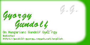 gyorgy gundolf business card